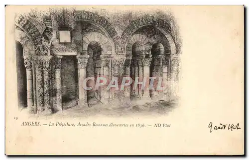 Cartes postales Angers La Prefecture Arcades Romanes decouvertes en 1836