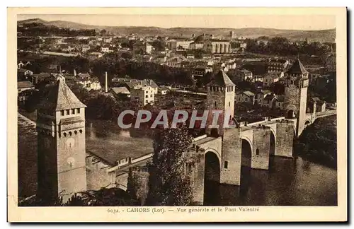 Cartes postales Cahors Vue generale et le Pont Valentre