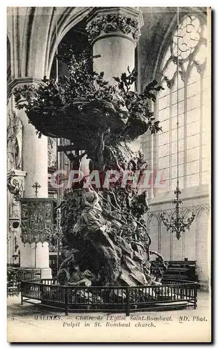 Cartes postales Malines Chaire de I&#39Eglise Saint Rombaut Pulpit in St Rombaut church