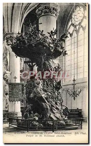 Cartes postales Malines Chaire de I'Eglise Saint Rombaut Pulpit in St Rombaut church