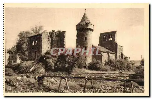 Cartes postales La Douce France Environs de SAint Flour Roffiac L&#39Eglise et le Chateau