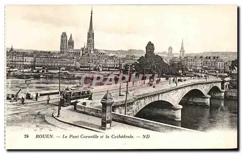 Ansichtskarte AK Rouen Le pont Corneille et la cathedrale