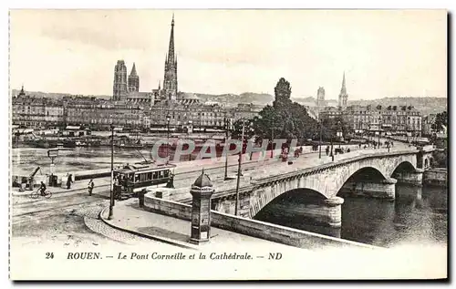 Cartes postales Rouen Le pont Corneille et la cathedrale