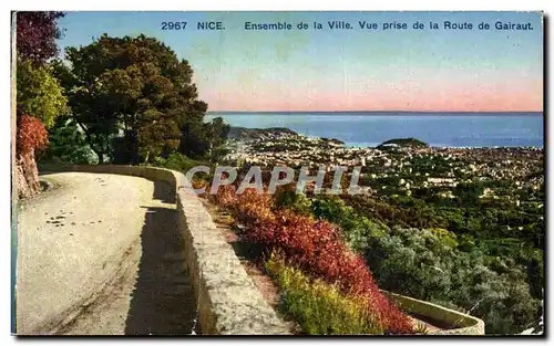 Cartes postales Nice Ensemble de la ville vue parise de la route de gairaut