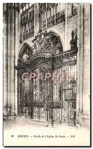 Cartes postales Rouen grille de l&#39eglise st ouen