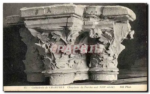 Cartes postales Catbedrale de chartres chapiteau du porche sud