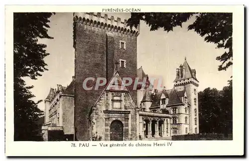 Cartes postales Pyrenees ocean pau vue generale du chateau henri IV