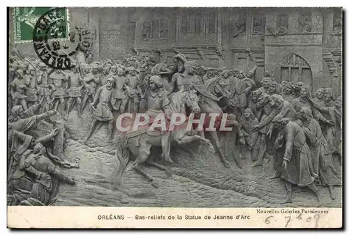 Ansichtskarte AK Orleans Bas Reliefs de la statue de jeanne d&#39Arc