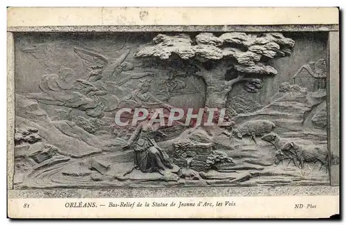 Ansichtskarte AK Orleans bas Relief de la Statue de Jeanne d&#39Arc Les Voix