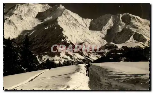 Cartes postales St Gervais Champs de ski et massif du Mont Blanc