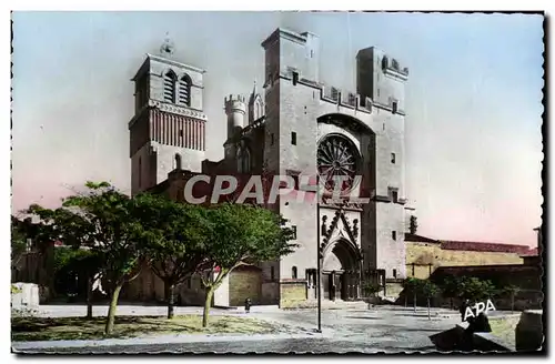 Ansichtskarte AK Beziers cathedrale St Nazaire Facade sur le Rempart