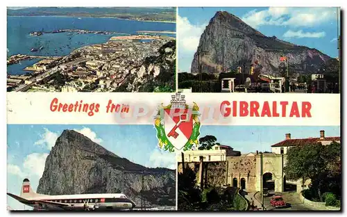 Cartes postales Greetings from gibraltar gibraltar a british colony since is a bold mountainous