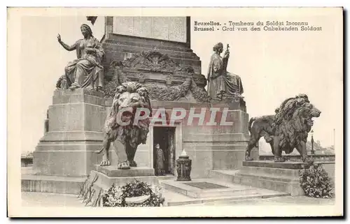 Cartes postales Bruxelles tombeau du soldat inconnu Lion