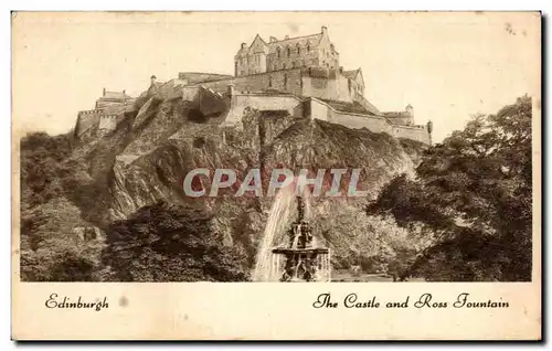 Cartes postales Edinburgh The Castle and Ross Fountain