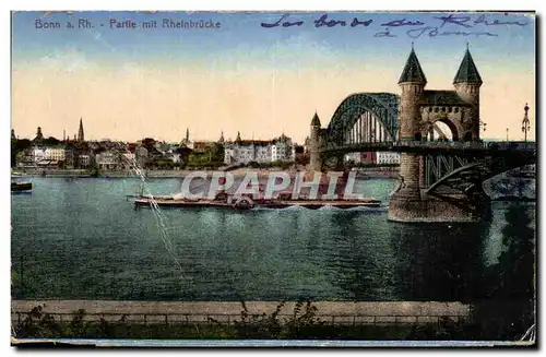 Cartes postales Bonn Rh Partle mit Rheinbrucke Bateau