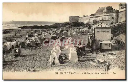 Ansichtskarte AK Saint Malo La Greve de Bon Secours