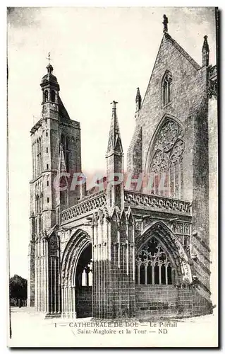 Cartes postales Cathedrale De Dol Le portail Saint Magloire et la tour