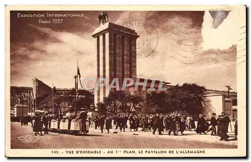 Cartes postales Exposition International Paris Vue D'Ensemble Au Plan Le Pavillon De L'Allemagne