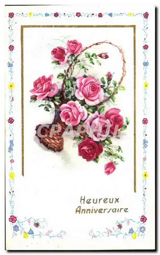 Cartes postales Fantaisie Fleurs Heureux Anniversaire