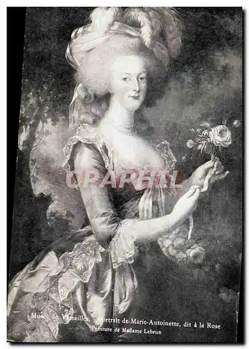 Cartes postales Musee de Versailles Portrait de Marie Antoinette dit a la Rose Pemture de Madame Lebeun