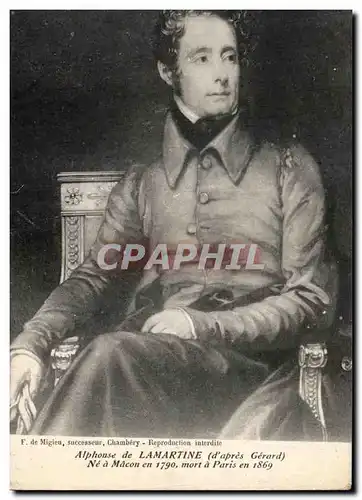 Ansichtskarte AK Alphonse de Lamartine (d&#39apers Gerard) Nea Macon en mort a paris en 1869