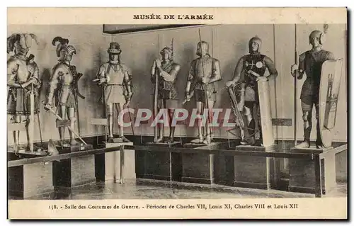 Ansichtskarte AK Musee de L&#39Armee Salle des Costumes de Guerre Periodes de Charles Vll Louis Xl Charles Vlll e