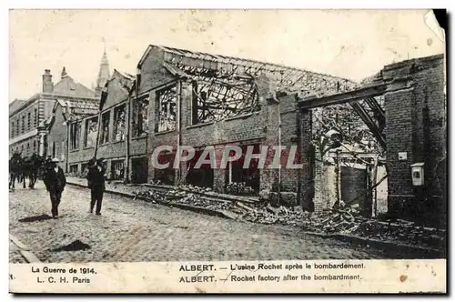 Cartes postales La Guerre de Albert L'usine Rochet apres le bombardement Militaria