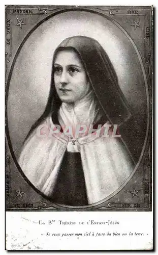 Cartes postales La B se Therese De l&#39Enfant Jesus Je veux passer mon ciel a Jaure du bien sur la terre