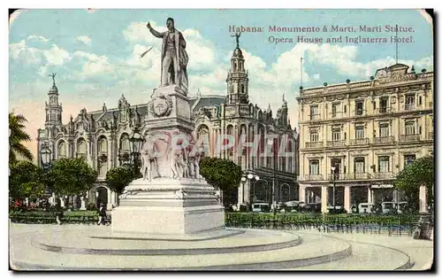 Cartes postales Habana Monumento a Marti Statue Opera House and Inglaterra Hotel
