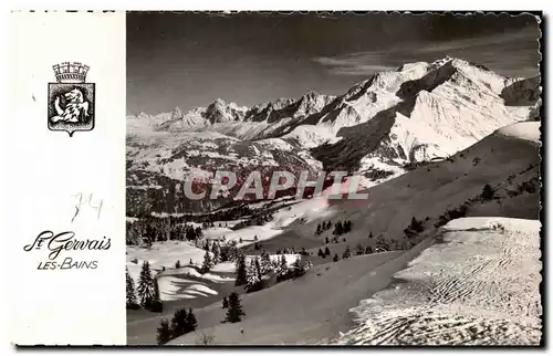 Cartes postales Saint Gervais Les Bains Le Mont Blanc et le chemin des Agiguilles vue du Mont d&#39Arbois