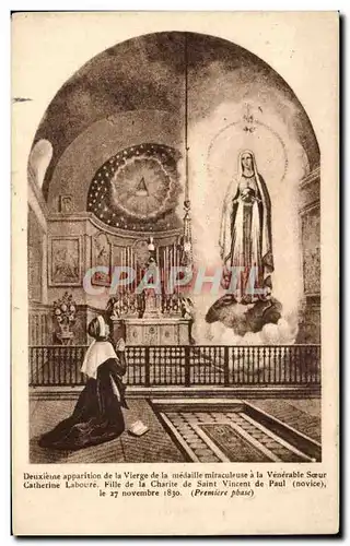 Cartes postales Deuxieme Apparition de la Vierge de la Medaille Miraculeuse a la Venerable Soeur Catherine Labou