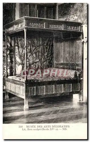 Cartes postales Musee Des Arts Decoratifs Lit Bois Sculpte