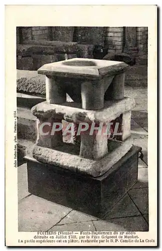 Cartes postales Poitiers Fonts Baptismaux du Xl e siecle