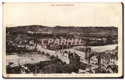 Cartes postales Les Basses Pyrenees Pau Vue generale du quartier de la basse ville