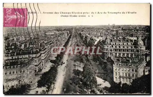 Ansichtskarte AK Paris Avenue des Champ Elysees Prise de l&#39arc de Triomphe de l&#39Etoile