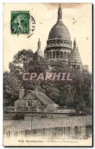 Ansichtskarte AK Montmartre la maison au toit de chaume Sacre Coeur Paris