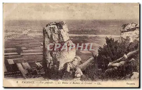 Ansichtskarte AK Valence vue generale le rhone et rochers de crussol