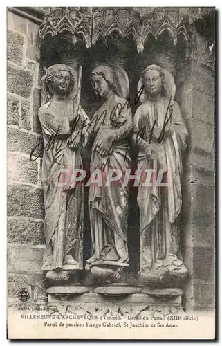Cartes postales Villeneuve L'Archeveque (Yonne) Detail du Portail Paroi de droite Moise David Solomon