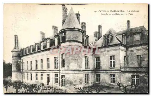 Cartes postales Villers cotterets le chateau facade en enfilade sur le parc