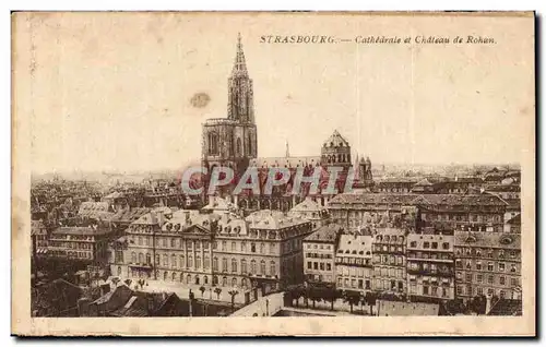 Cartes postales Strasbourg cathedrale et chateau de rohan