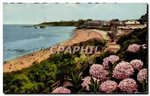 Cartes postales Biarritz Les Hortensias et la Grande Plage