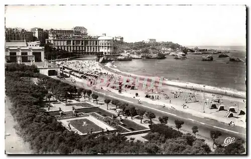 Cartes postales Biarritz la grande plage vers le casino bellevue