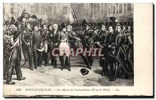 Ansichtskarte AK Fontainebleau les adieux de fontainebleau 20 avril 1814 Napoleon Militaria