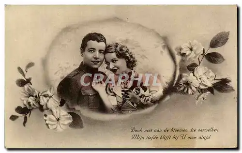 Cartes postales Couple Militaria Femme