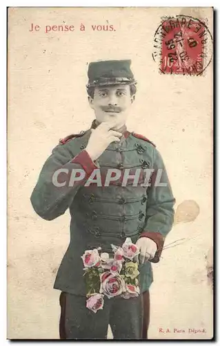 Cartes postales Je Pense a Vous Militaria