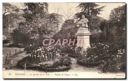 Ansichtskarte AK Toulon le jardin de la ville statue de pugel