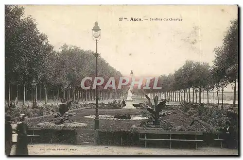 Cartes postales Agen jardins du gravier