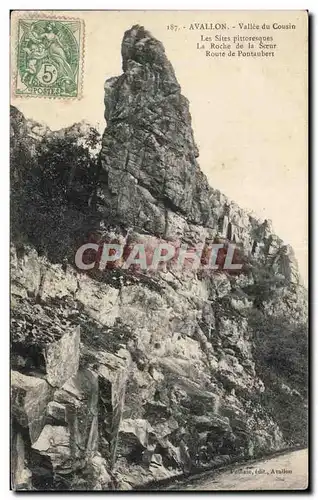 Cartes postales Avallon vallee du cousin les sites pittoresques la roche de la sceur route de pontaubert