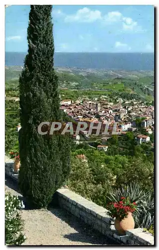 Cartes postales Vence La Jolie Vue generale au fond la Mediterranee