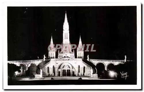 Cartes postales Lourdes La Basilique Illuminee